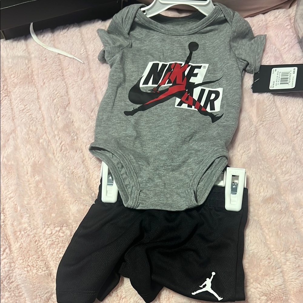 Nike Gray and Black Baby Outfit